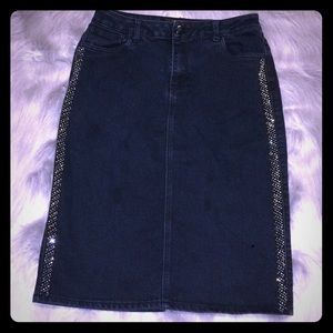 Navy skirt with rhinestone